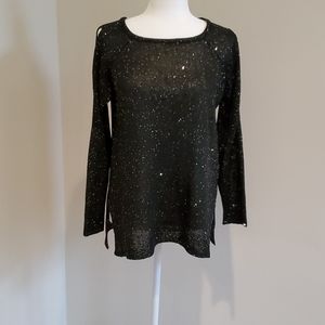 Black and sequin evening top size L